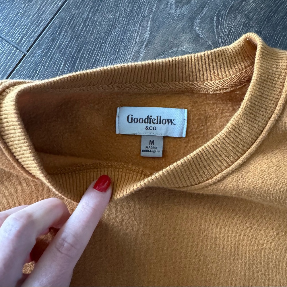Men’s Pullover Sweatshirt Crewneck Goodfellow & Co Mustard Yellow Size M - Picture 5 of 8